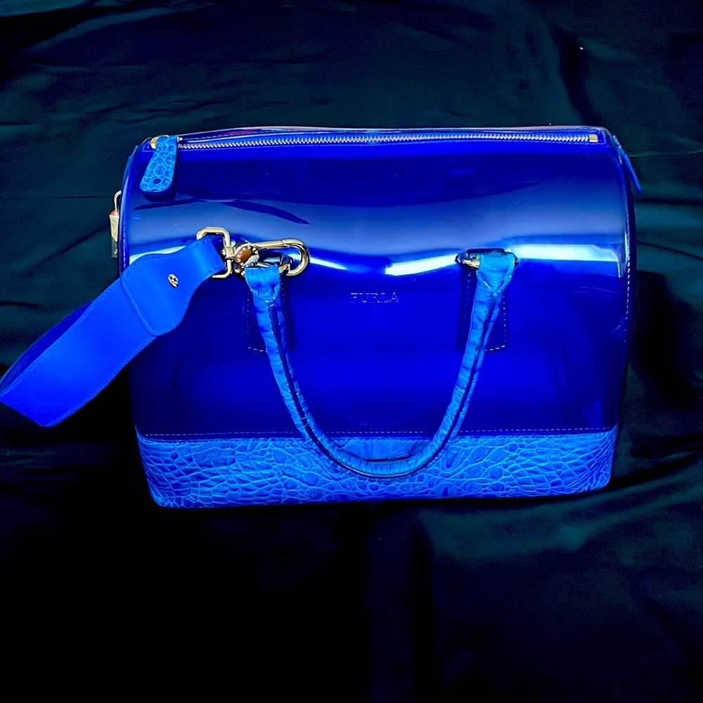 Beautiful FURLA Candy Bag Leather Bowling Bag